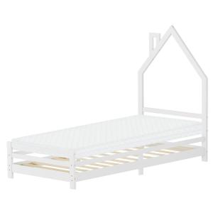 Cama infantil 90x200cm   colchón 10cm madera blanca en form…