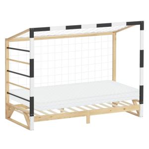 Cama infantil 90x200cm   colchón 10cm madera portería fútbo…