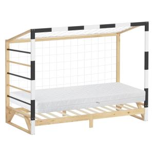 Cama infantil 90x200cm   colchón 16cm madera portería fútbo…