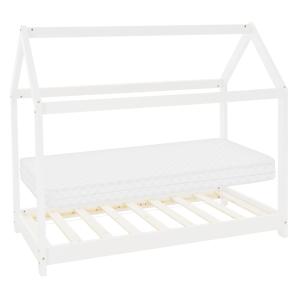 Cama infantil casa 70 x 140 cm color blanco con colchón esp…