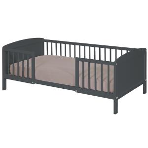 Cama infantil con barreras madera maciza y mdf  gris 70x140…