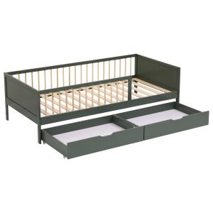 Cama infantil con cajones 190x90cm madera verde