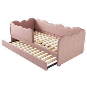 Cama infantil con cama extraíble de terciopelo 90x190 cm, r…