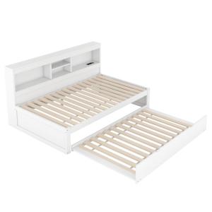 Cama infantil con cama extraíble y LED de aglomerado 90x200…
