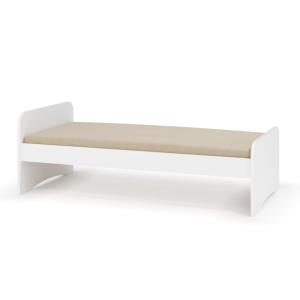 Cama infantil con colchón madera maciza blanco 90x200 cm