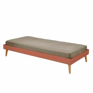 Cama infantil con patas madera maciza terracota 90x190 cm