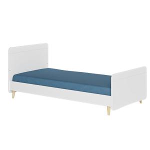 Cama infantil con patas y colchón madera maciza blanco 90x2…