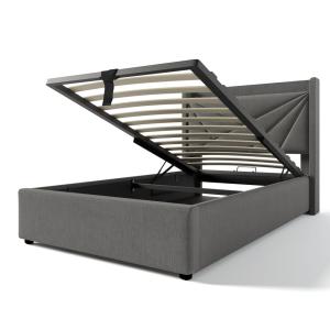 Cama infantil de lino de 90x200 cm con espacio de almacenaje