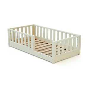 Cama infantil de madera 70x140 cm - Blanco Perla