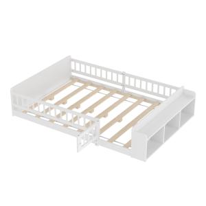 Cama infantil de madera blanca 140x190 cm con espacio de al…