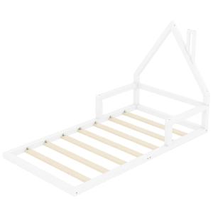 Cama infantil de madera blanca de 90 x 200 cm con forma de…