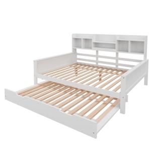 Cama infantil de madera blanco 140x200 cm con cama nido y a…