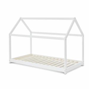 Cama infantil de pino natural, 90x190cm, blanco