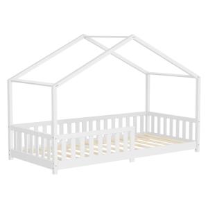 Cama infantil en forma de casa madera blanca maciza de pino…