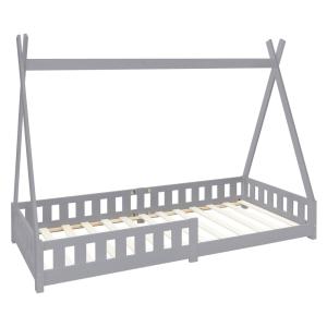 Cama infantil tipi 200x90 cm color gris claro con anticaída…