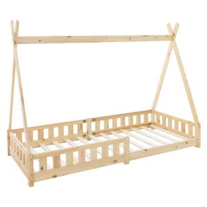 Cama infantil tipi 200x90 cm color natural con anticaída y…