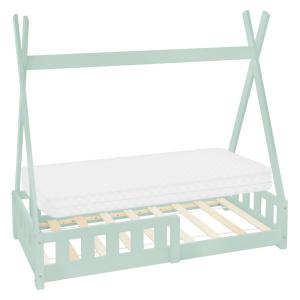 Cama infantil tipi 70 x 140 cm color menta con colchón espu…