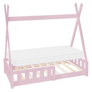 Cama infantil tipi 70 x 140 cm color rosa con colchón espum…
