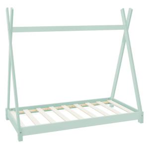 Cama infantil tipi 70x140 cm color verde con anticaída y so…