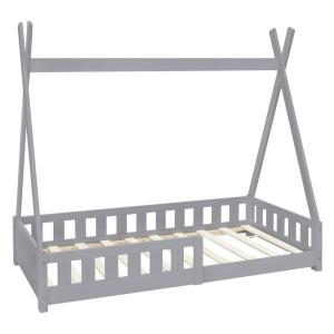 Cama infantil tipi 80x160 cm color gris claro con anticaída…