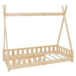 Cama infantil tipi 80x160 cm color natural con anticaída y…
