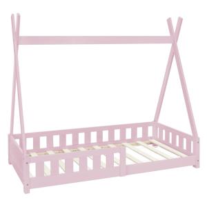 Cama infantil tipi 80x160 cm color rosa con anticaída y som…