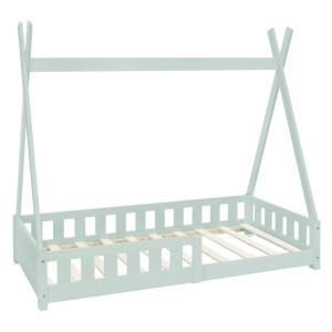 Cama infantil tipi 80x160 cm color verde con anticaída y so…