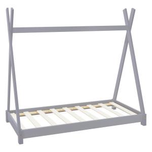 Cama infantil tipi 80x160cm color gris claro con listones d…