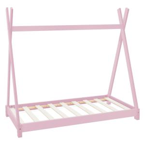 Cama infantil tipi 80x160cm color rosa con listones de made…