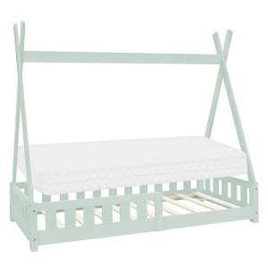 Cama infantil tipi 80x160cm menta con colchón de espuma y p…