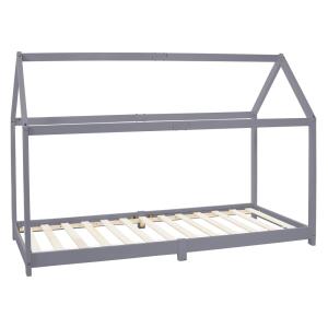 Cama infantil tipi 90 x 200 cm color gris claro con listone…