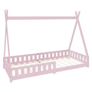 Cama infantil tipi 90x200 cm color rosa con anticaída y som…
