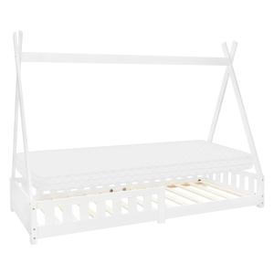 Cama infantil tipi 90x200cm blanco con colchón, anticaída y…