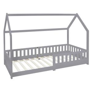 Cama infantil tipi 90x200cm color gris claro con listones d…