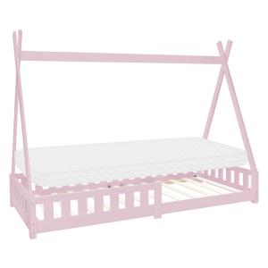 Cama infantil tipi 90x200cm color rosa con colchón, anticaí…