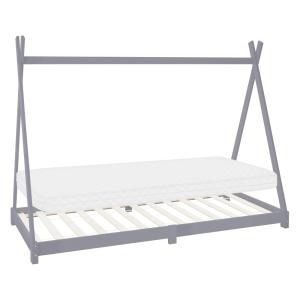 Cama infantil tipi 90x200cm gris claro con colchón de espum…