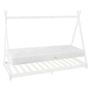 Cama infantil tipi 90x200x16cm blanco con colchón y tejado…