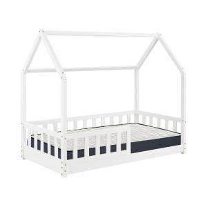 Cama infantil y colchon en madera blanco 195x98,2x148cm