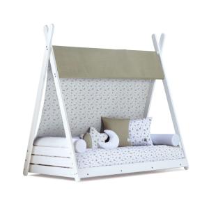 Cama júnior Montessori blanca 90x200 cm   colchón   textil…