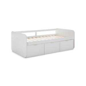 Cama juvenil melamina, blanco, 195,2 x 70 x 105