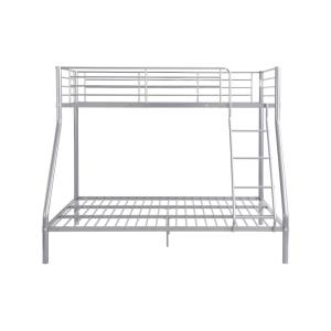 Cama litera acero plateado 140 x 190 cm, 90 x 190 cm