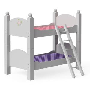 Cama litera doble para muñeca, 43.5 cm, blanco