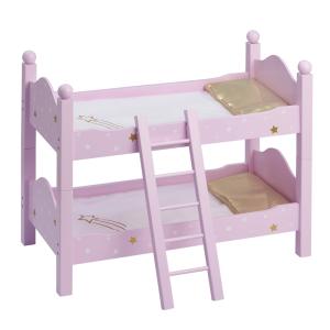 Cama litera doble para muñeca, 43.5 cm, rosa
