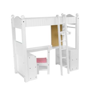 Cama litera doble para muñeca, 53.3 cm, blanco