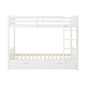 Cama litera efecto madera blanco 90 x 200 cm