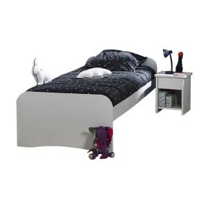 Cama madera maciza blanco 90x200 cm