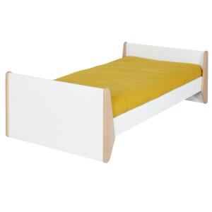 Cama madera maciza  blanco y madera 90x190 cm