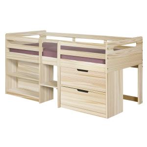 Cama media alta madera maciza 90x190 cm