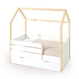 Cama Montessori 70x140 cm madera con cajones blanco