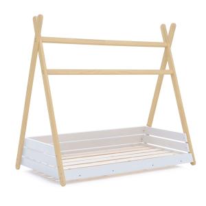 Cama Montessori 90x200 cm en forma de cabaña madera